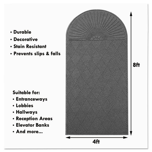 Image of Guardian Ecoguard Diamond Floor Mat, Single Fan, 48 X 96, Charcoal
