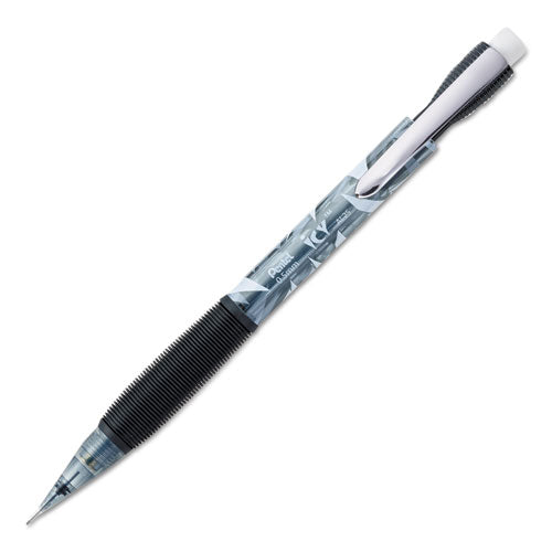 Image of Pentel® Icy Mechanical Pencil, 0.5 mm, HB (#2), Black Lead, Translucent Ice/Black Barrel, Dozen