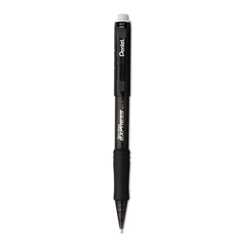 Image of Pentel® Twist-Erase EXPRESS Mechanical Pencil, 0.7 mm, HB (#2), Black Lead, Black Barrel, Dozen