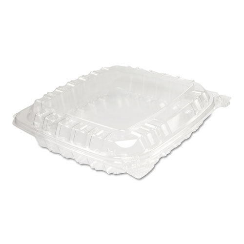 Image of Dart® ClearSeal Hinged-Lid Plastic Containers, 8.31 x 8.31 x 2, Clear, Plastic, 125/Bag, 2 Bags/Carton