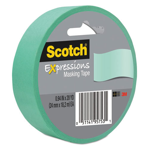 Image of Scotch® Expressions Masking Tape, 3" Core, 0.94" X 20 Yds, Mint Green
