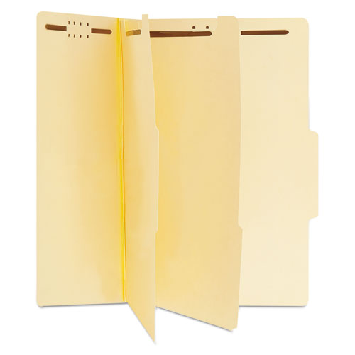 Image of Universal® Six-Section Classification Folders, 2" Expansion, 2 Dividers, 6 Fasteners, Letter Size, Manila Exterior, 15/Box