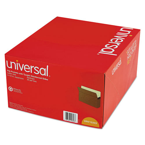 Image of Universal® Redrope Expanding File Pockets, 3.5" Expansion, Letter Size, Redrope, 25/box