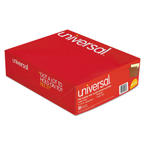 Image of Universal® Redrope Expanding File Pockets, 5.25" Expansion, Letter Size, Redrope, 10/box