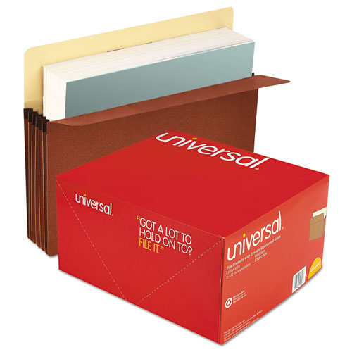 Image of Universal® Redrope Expanding File Pockets, 3.5" Expansion, Letter Size, Redrope, 25/box