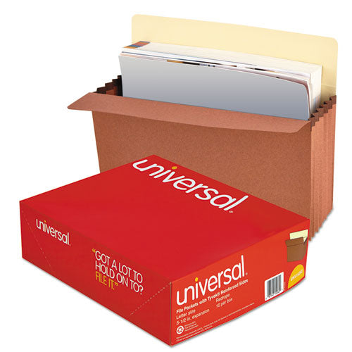 Image of Universal® Redrope Expanding File Pockets, 5.25" Expansion, Letter Size, Redrope, 10/box