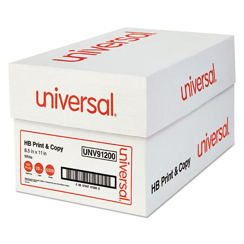Image of Universal® High-Bright Multipurpose Paper, 20 lb Bond Weight, 8.5 x 11, White, 500 Sheets/Ream, 10 Reams/Carton