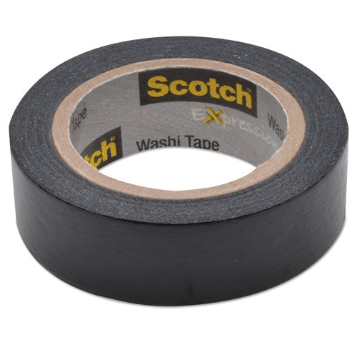 Image of Scotch® Expressions Washi Tape, 1.25" Core, 0.59" X 32.75 Ft, Black