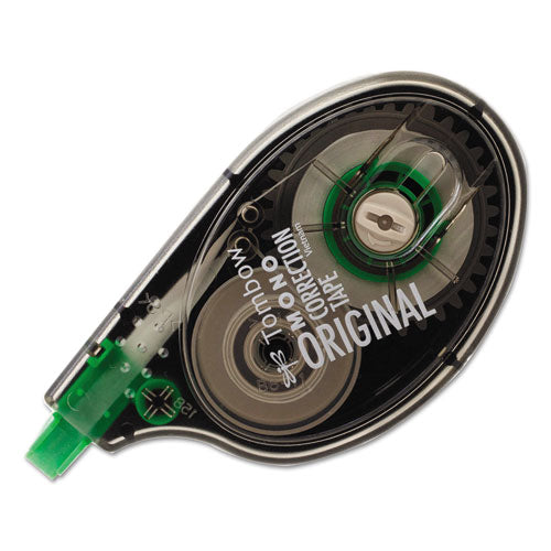 Image of Tombow® MONO Correction Tape, Non-Refillable, Gray/Clear Applicator, 0.17" x 394", White Tape