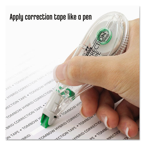 Image of Tombow® MONO Hybrid Style Correction Tape, Non-Refillable, Clear Applicator, 0.17" x 394", 10/Pack