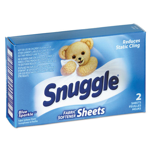 Image of Snuggle® Vend-Design Fabric Softener Sheets, Blue Sparkle, 2 Sheets/box, 100 Boxes/carton