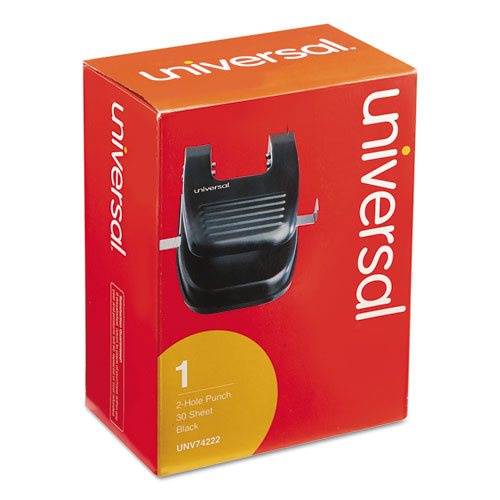 Image of Universal® 30-Sheet Two-Hole Punch, 9/32" Holes, Black