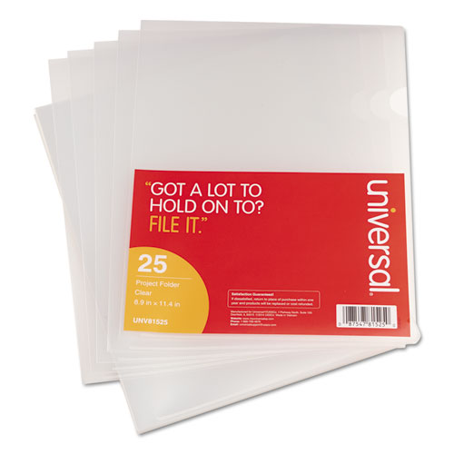 Image of Universal® Project Folders, Letter Size, Clear, 25/pack