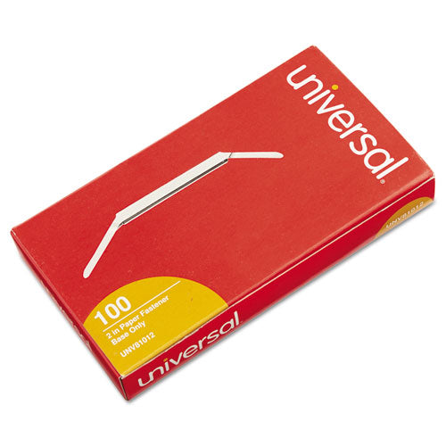 Image of Universal® Two-Piece Two-Prong Paper Fastener Bases, 2" Capacity, 2.75" Center to Center, Silver, 100/Box