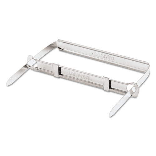 Image of Universal® Two-Piece Two-Prong Paper Fastener Base and Compressor Sets, 2" Capacity, 2.75" Center to Center, Silver, 50/Box