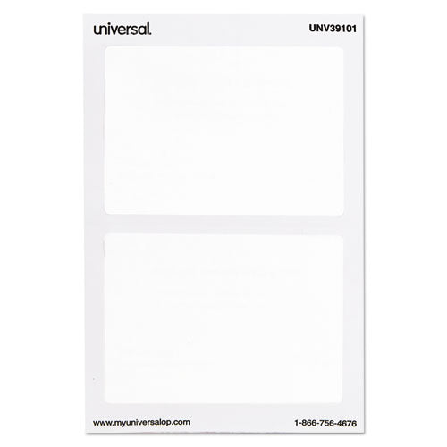Image of Universal® Plain Self-Adhesive Name Badges, 3 1/2 X 2 1/4, White, 100/pack