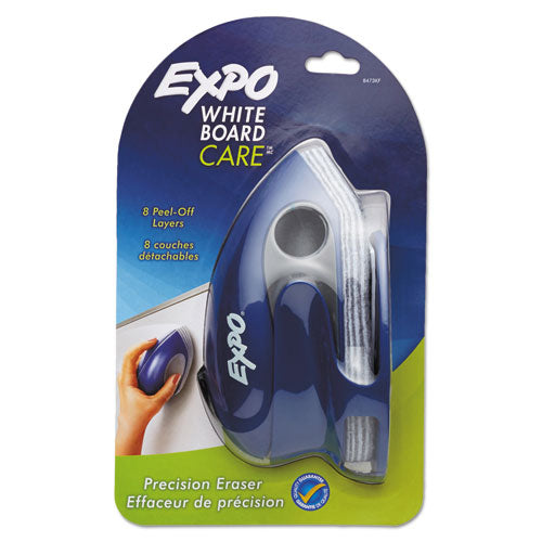 Image of EXPO® White Board Care Dry Erase Precision Eraser With Replaceable Pad, Eight Peel-Off Layers, 7.6" X 3.4" X 3.6"