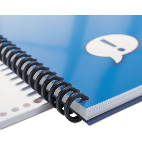 Image of GBC® Proclick Easy Edit Spines, 1/2" Diameter, 85 Sheet Capacity, Black, 25/pack