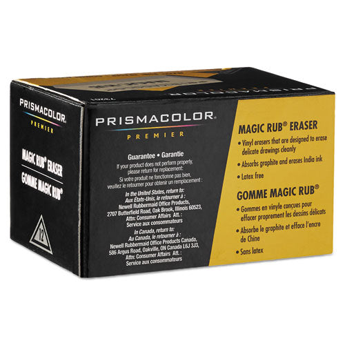 Image of Prismacolor® Magic Rub Eraser, For Pencil/ink Marks, Rectangular Block, Medium, Off White, Dozen