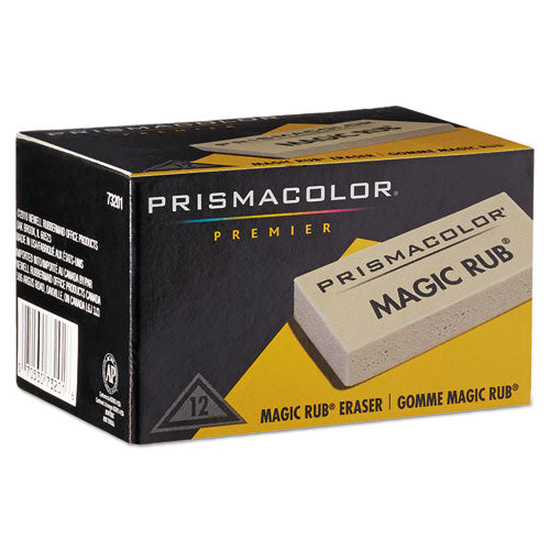 Image of Prismacolor® Magic Rub Eraser, For Pencil/ink Marks, Rectangular Block, Medium, Off White, Dozen