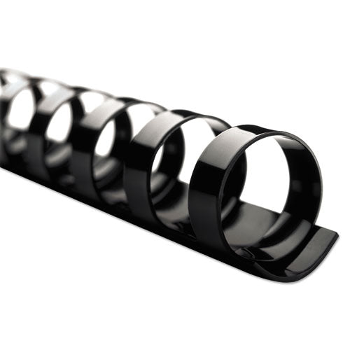 Image of GBC® Combbind Standard Spines, 1/4" Diameter, 25 Sheet Capacity, Black, 100/box
