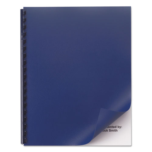 Image of GBC® Opaque Plastic Presentation Covers for Binding Systems, Navy, 11 x 8.5, Unpunched, 50/Pack