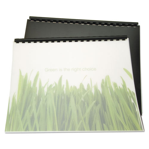 Image of GBC® 100% Recycled Poly Binding Cover, Black, 11 x 8.5, Unpunched, 25/Pack