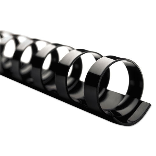 Image of GBC® Combbind Standard Spines, 1/2" Diameter, 90 Sheet Capacity, Black, 100/box