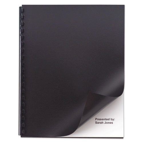 Image of GBC® Opaque Plastic Presentation Covers for Binding Systems, Black, 11 x 8.5, Unpunched, 50/Pack