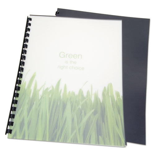 Image of GBC® 100% Recycled Poly Binding Cover, Black, 11 x 8.5, Unpunched, 25/Pack