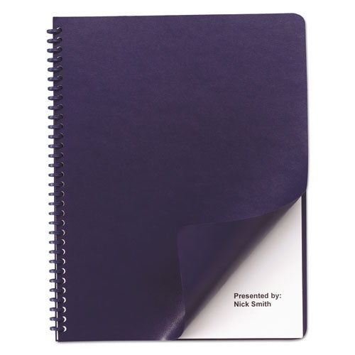 Image of GBC® Leather-Look Presentation Covers for Binding Systems, Navy, 11.25 x 8.75, Unpunched, 100 Sets/Box