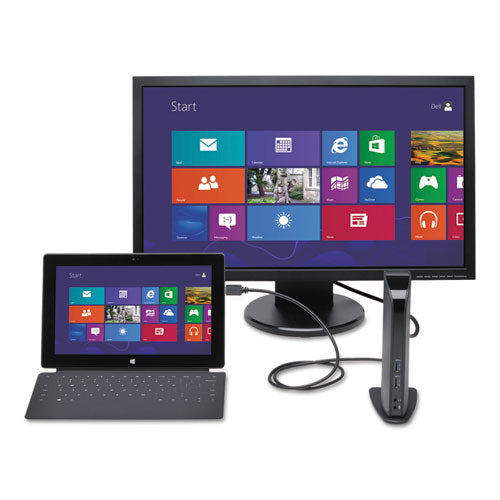 Image of Kensington® Usb 3.0 Docking Station With Dvi/hdmi/vga Video, 1 Dvi And 1 Hdmi Out