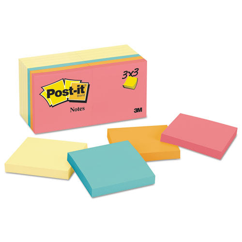 Image of Post-it® Notes Original Pads Assorted Value Pack, 3 x 3, (8) Canary Yellow, (6) Poptimistic Collection Colors, 100 Sheets/Pad, 14 Pads/Pack
