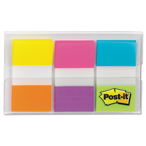 Image of Post-it® Flags Page Flags In Portable Dispenser, Assorted Brights, 60 Flags/pack