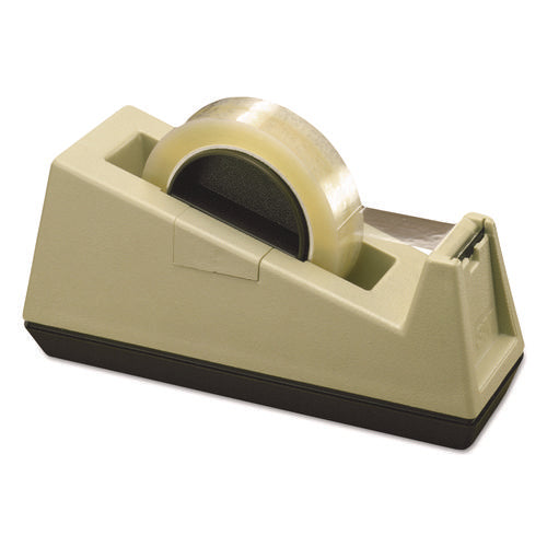 Image of Scotch® Heavy-Duty Weighted Desktop Tape Dispenser, 3" Core, Plastic, Putty/brown