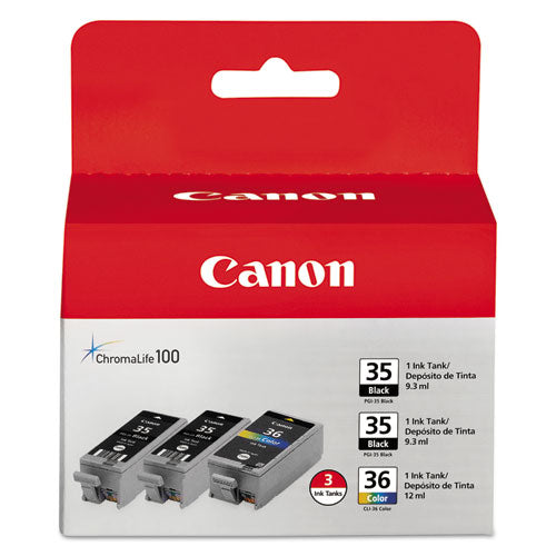 Image of Canon® 1509b007 (cli-36) Ink, Black/tri-Color, 3/pack