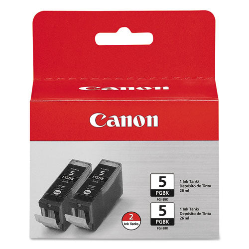 Image of Canon® 0628b009 (pgi-5bk) Chromalife100+ Ink, Black, 2/pack