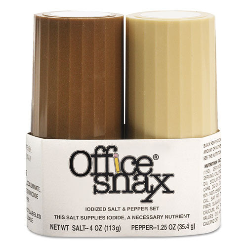 Image of Office Snax® Condiment Set, 4 Oz Salt, 1.5 Oz Pepper, Two-Shaker Set