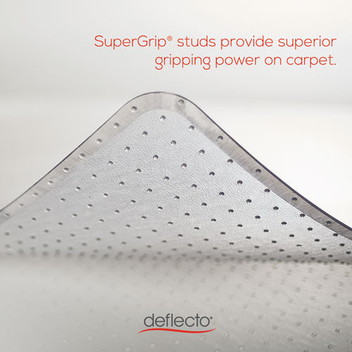 Image of deflecto® Execumat All Day Use Chair Mat For High Pile Carpet, 45 X 53, Wide Lipped, Clear