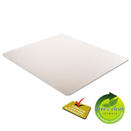 Image of deflecto® Duramat Moderate Use Chair Mat, Low Pile Carpet, Flat, 46 X 60, Rectangle, Clear
