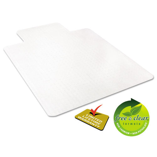 Image of deflecto® Economat Occasional Use Chair Mat, Low Pile Carpet, Flat, 36 X 48, Lipped, Clear