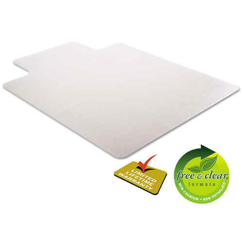 Image of deflecto® Duramat Moderate Use Chair Mat For Low Pile Carpet, 46 X 60, Wide Lipped, Clear