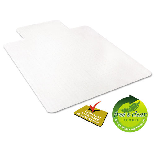 Image of deflecto® Economat Occasional Use Chair Mat For Low Pile Carpet, 45 X 53, Wide Lipped, Clear