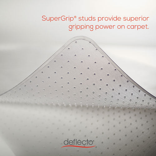 Image of deflecto® Supermat Frequent Use Chair Mat, Med Pile Carpet, Flat, 36 X 48, Lipped, Clear