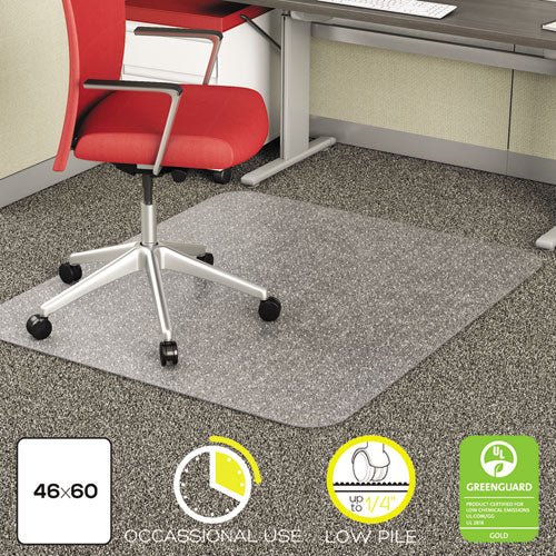 Image of deflecto® Economat Occasional Use Chair Mat, Low Pile Carpet, Flat, 46 X 60, Rectangle, Clear