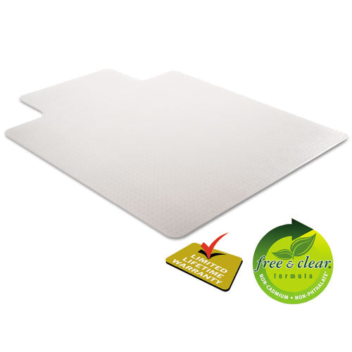 Image of deflecto® Duramat Moderate Use Chair Mat, Low Pile Carpet, Flat, 36 X 48, Lipped, Clear