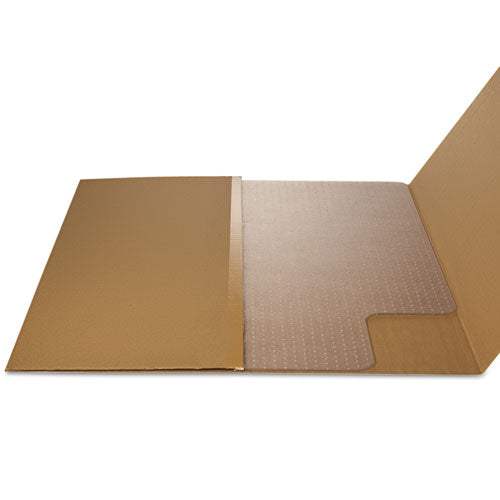 Image of deflecto® Duramat Moderate Use Chair Mat For Low Pile Carpet, 46 X 60, Wide Lipped, Clear