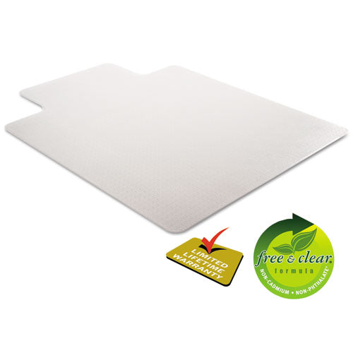 Image of deflecto® Duramat Moderate Use Chair Mat For Low Pile Carpet, 45 X 53, Wide Lipped, Clear