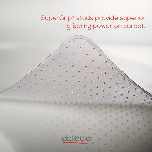 Image of deflecto® Duramat Moderate Use Chair Mat For Low Pile Carpet, 46 X 60, Wide Lipped, Clear
