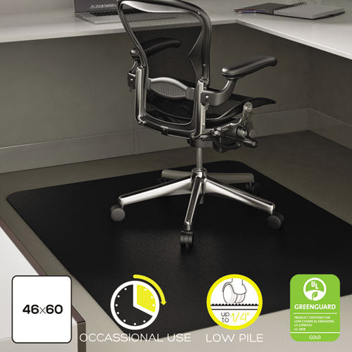 Image of deflecto® Economat Occasional Use Chair Mat For Low Pile Carpet, 46 X 60, Rectangular, Black